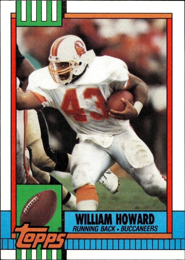 William Howard 1990 Topps #414 Football Trading Card - Front 1990 Topps William Howard #414 football trading card front