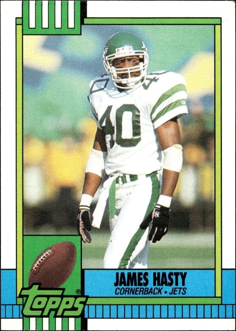 James Hasty 1990 Topps #457 Football Trading Card - Front 1990 Topps James Hasty #457 football trading card front