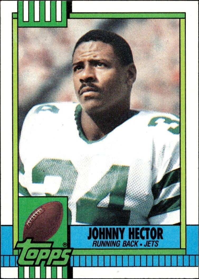Johnny Hector 1990 Topps #454 Football Trading Card - Front 1990 Topps Johnny Hector #454 football trading card front