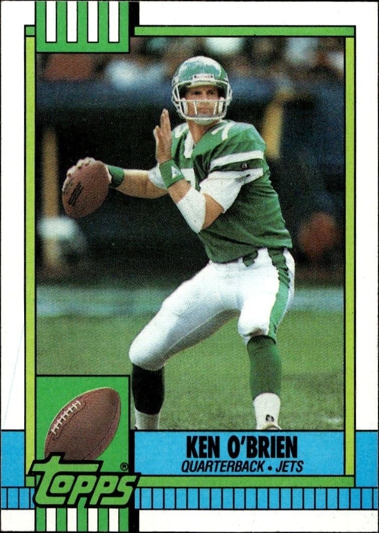 Ken O'Brien 1990 Topps #453 Football Trading Card - Front 1990 Topps Ken O'Brien #453 football trading card front