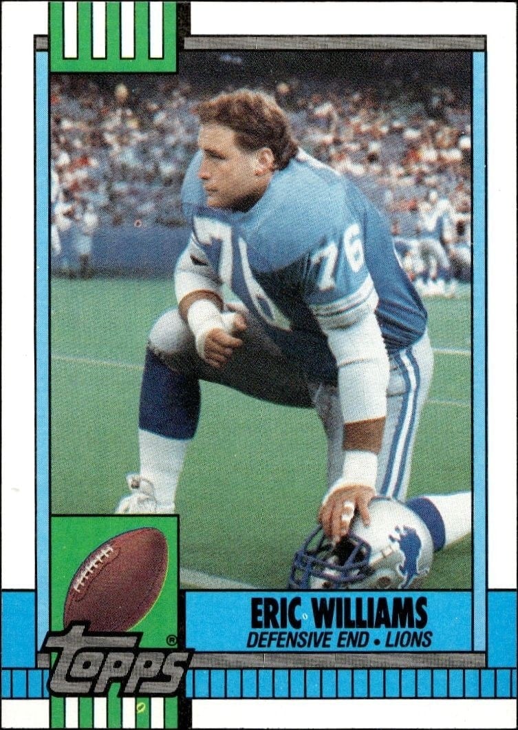 Eric Williams 1990 Topps #357 Football Trading Card - Front 1990 Topps Eric Williams #357 football trading card front