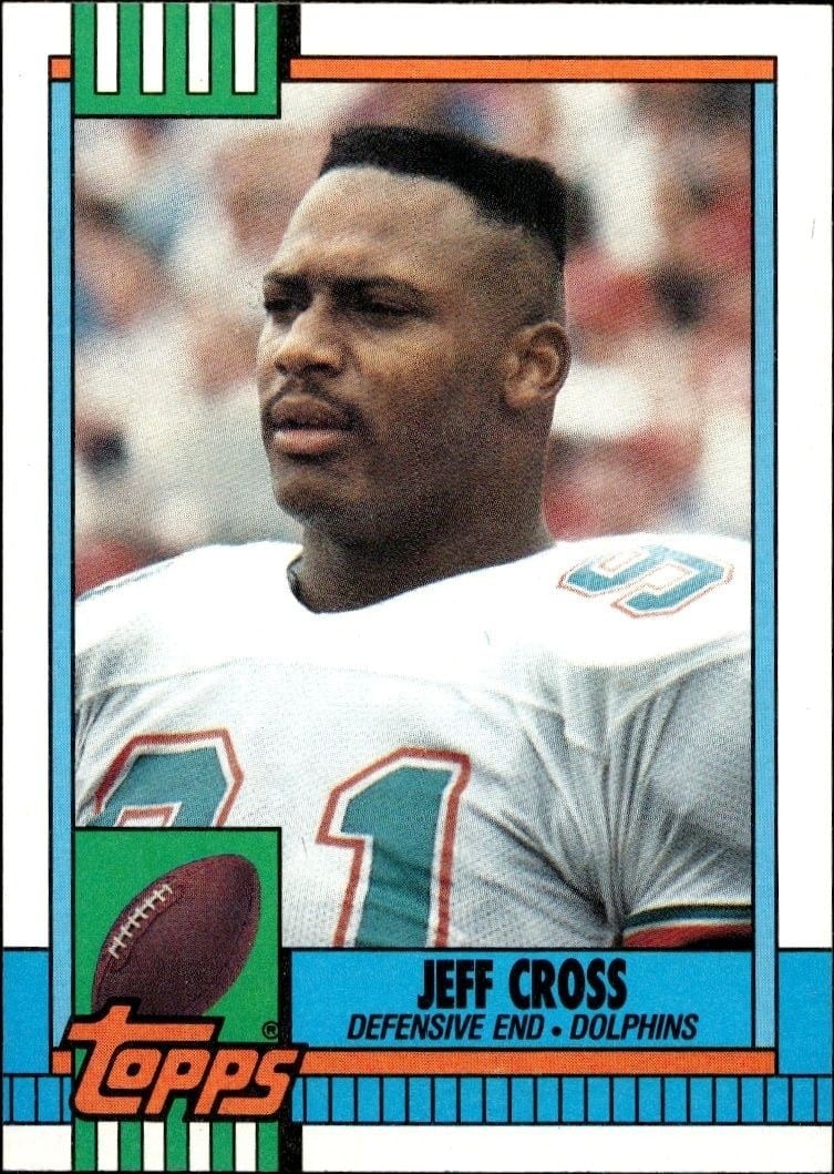 Jeff Cross 1990 Topps #317 Football Trading Card - Front 1990 Topps Jeff Cross #317 football trading card front