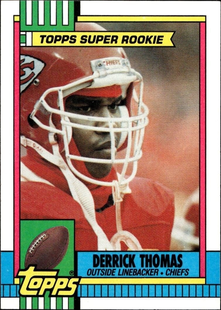 Derrick Thomas 1990 Topps #248 Football Trading Card - Front 1990 Topps Derrick Thomas #248 football trading card front