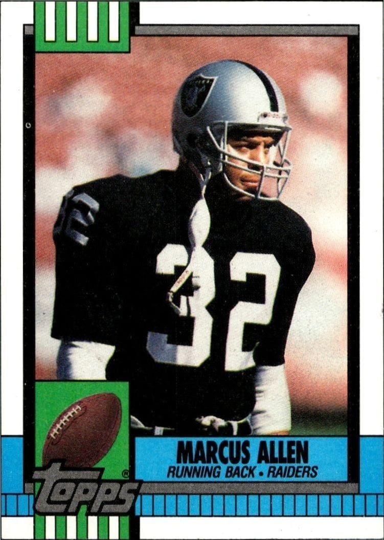1990 Topps Marcus Allen #289 trading card