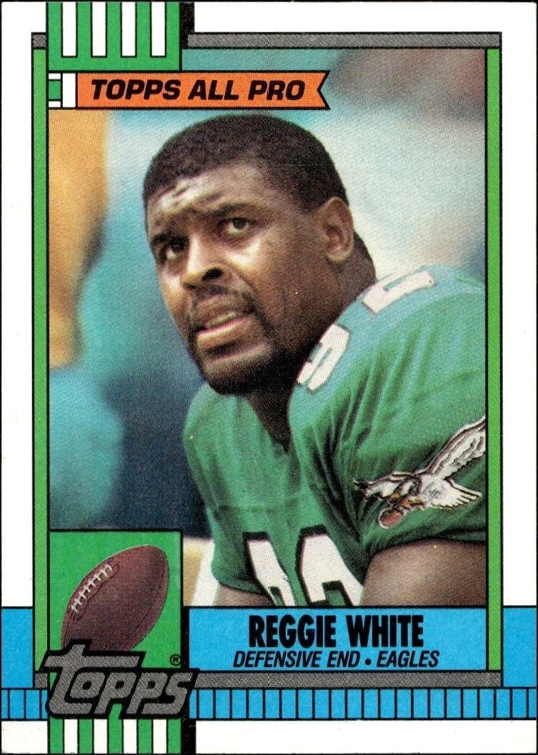 1990 Topps Reggie White #86 trading card