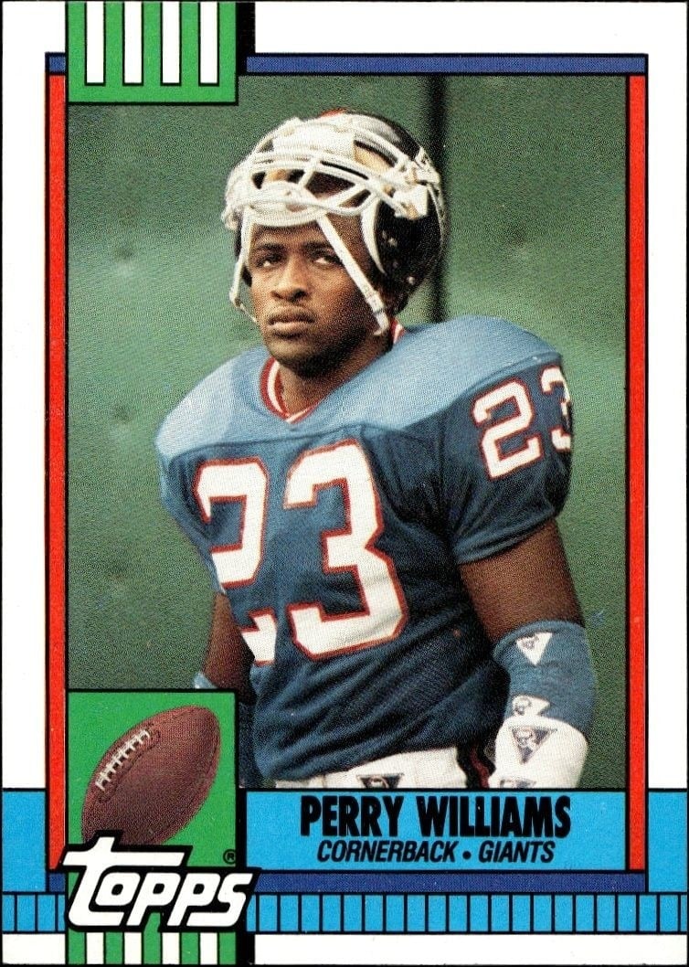 Perry Williams 1990 Topps #66 Football Trading Card - Front 1990 Topps Perry Williams #66 football trading card front