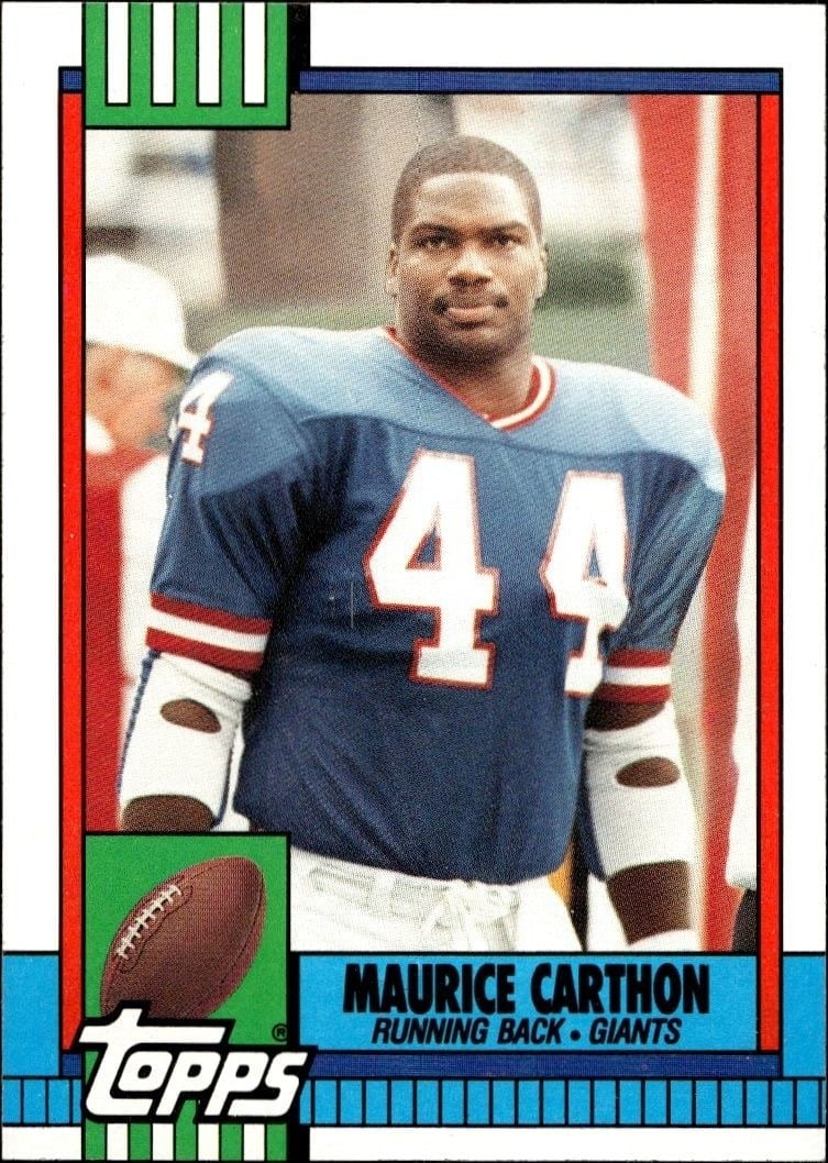 Maurice Carthon 1990 Topps #63 Football Trading Card - Front 1990 Topps Maurice Carthon #63 football trading card front