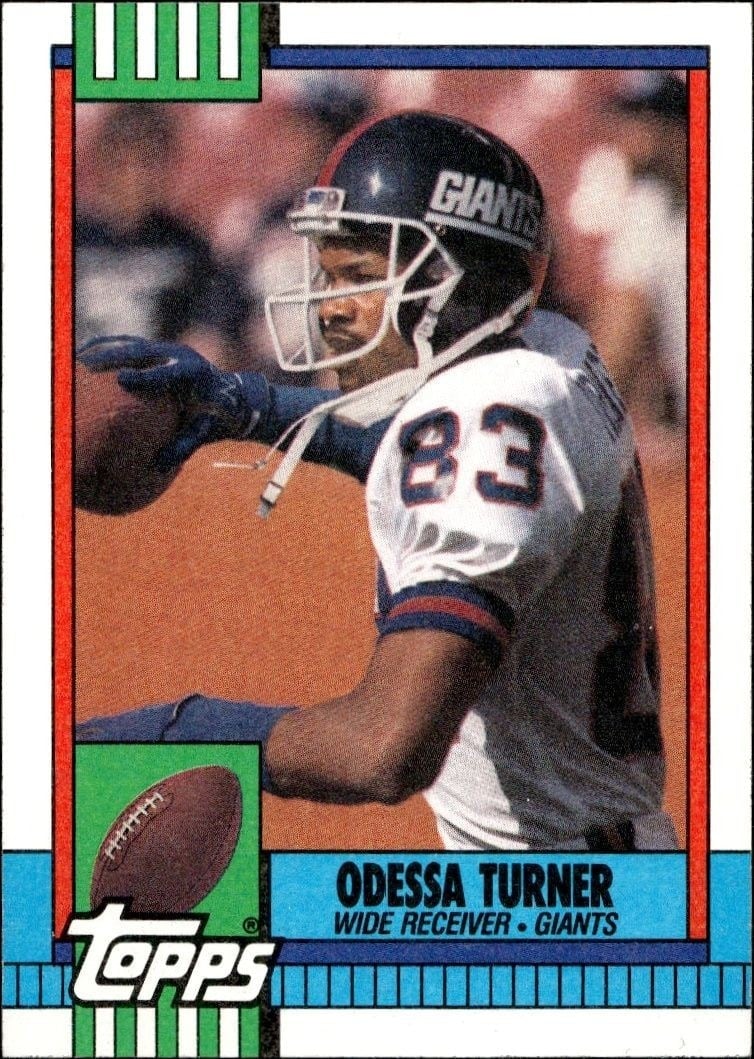 Odessa Turner 1990 Topps #61 Football Trading Card - Front 1990 Topps Odessa Turner #61 football trading card front