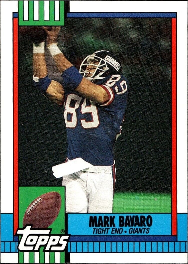 Mark Bavaro 1990 Topps #60 Football Trading Card - Front 1990 Topps Mark Bavaro #60 football trading card front