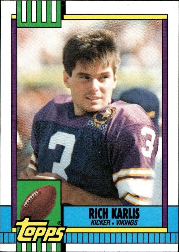 Rich Karlis 1990 Topps #116 Football Trading Card - Front 1990 Topps Rich Karlis #116 football trading card front
