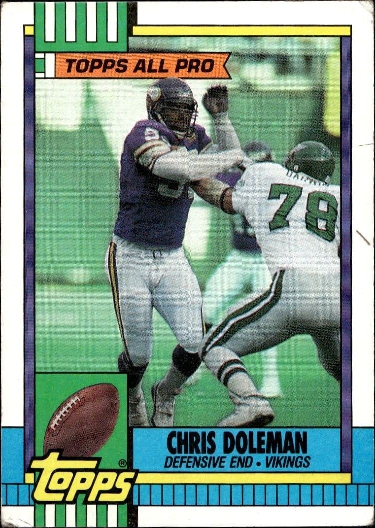 Chris Doleman 1990 Topps #108 Football Trading Card - Front 1990 Topps Chris Doleman #108 football trading card front