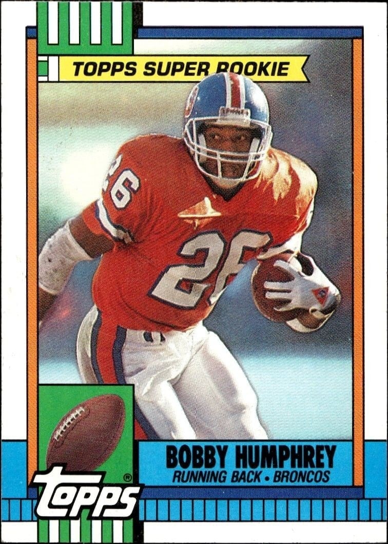 Bobby Humphrey 1990 Topps #32 Football Trading Card - Front 1990 Topps Bobby Humphrey #32 football trading card front