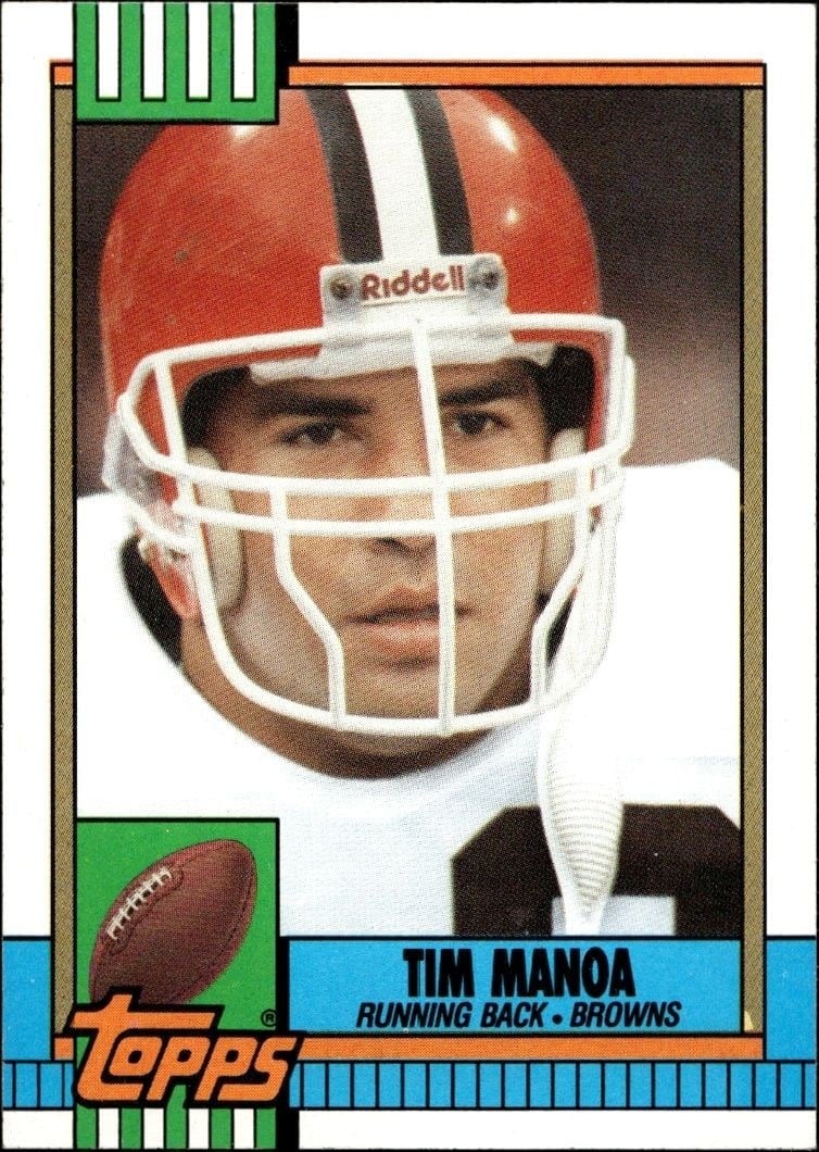 Tim Manoa 1990 Topps #167 Football Trading Card - Front 1990 Topps Tim Manoa #167 football trading card front