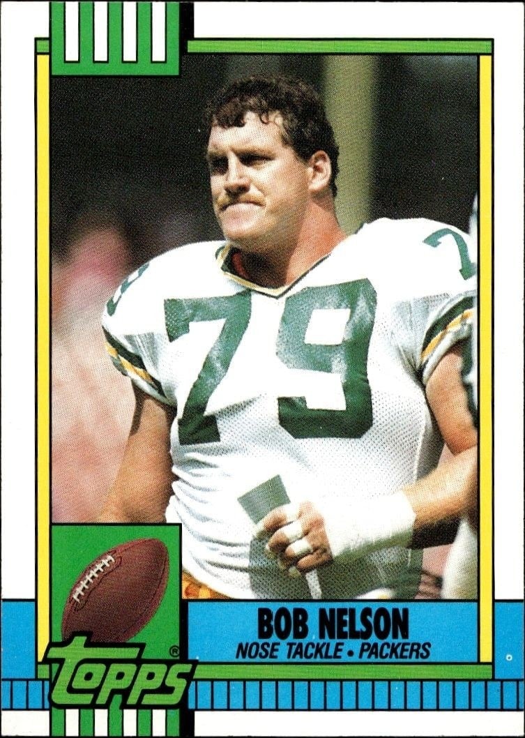 Bob Nelson 1990 Topps #154 Football Trading Card - Front 1990 Topps Bob Nelson #154 football trading card front