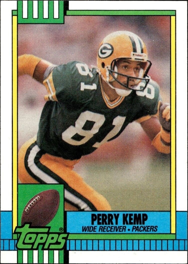 Perry Kemp 1990 Topps #148 Football Trading Card - Front 1990 Topps Perry Kemp #148 football trading card front
