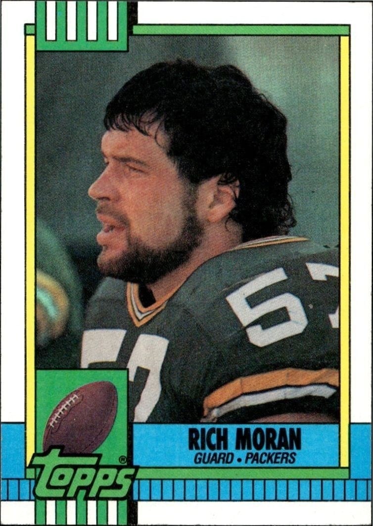 Rich Moran 1990 Topps #143 Football Trading Card - Front 1990 Topps Rich Moran #143 football trading card front