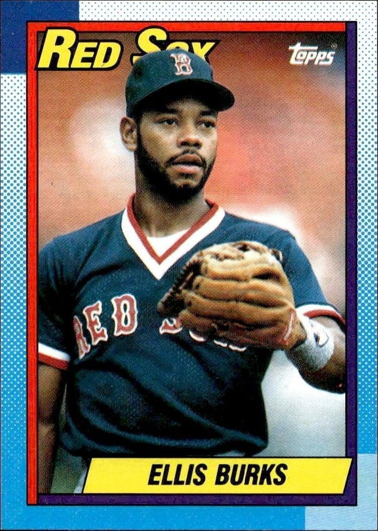 Ellis Burks 1990 Topps #155 Baseball Trading Card - Front 1990 Topps Ellis Burks #155 baseball trading card front