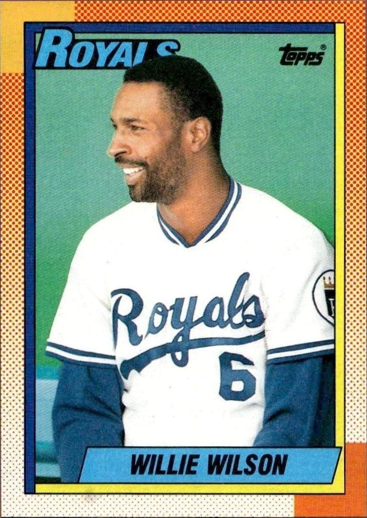 Willie Wilson 1990 Topps #323 Baseball Trading Card - Front 1990 Topps Willie Wilson #323 baseball trading card front
