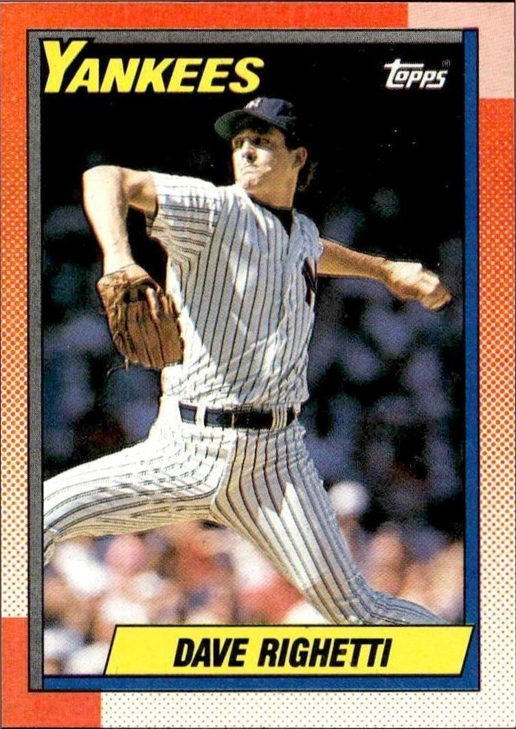 Dave Righetti 1990 Topps #160 Baseball Trading Card - Front 1990 Topps Dave Righetti #160 baseball trading card front