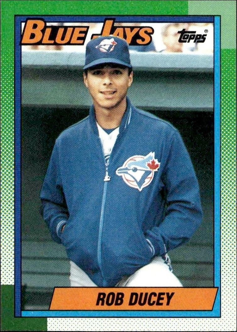 Rob Ducey 1990 Topps #619 Baseball Trading Card - Front 1990 Topps Rob Ducey #619 baseball trading card front
