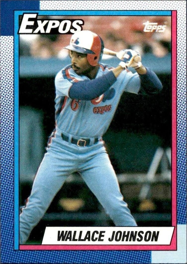 Wallace Johnson 1990 Topps #318 Baseball Trading Card - Front 1990 Topps Wallace Johnson #318 baseball trading card front