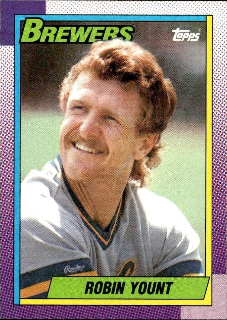 Robin Yount 1990 Topps #290 Baseball Trading Card - Front 1990 Topps Robin Yount #290 baseball trading card front