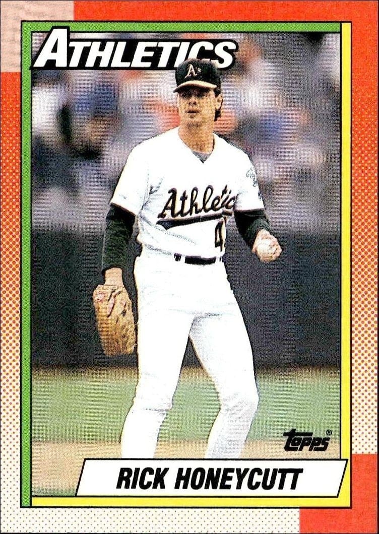 Rick Honeycutt 1990 Topps #582 Baseball Trading Card - Front 1990 Topps Rick Honeycutt #582 baseball trading card front