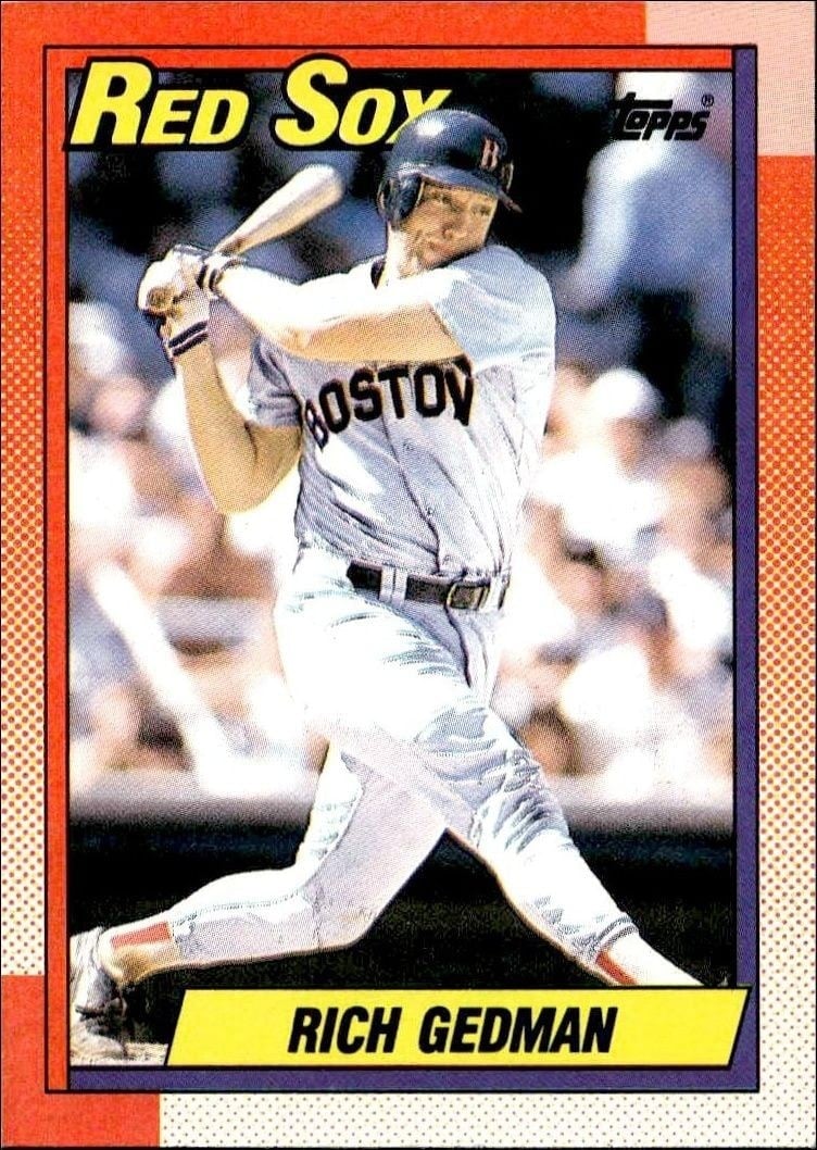 Rich Gedman 1990 Topps #123 Baseball Trading Card - Front 1990 Topps Rich Gedman #123 baseball trading card front