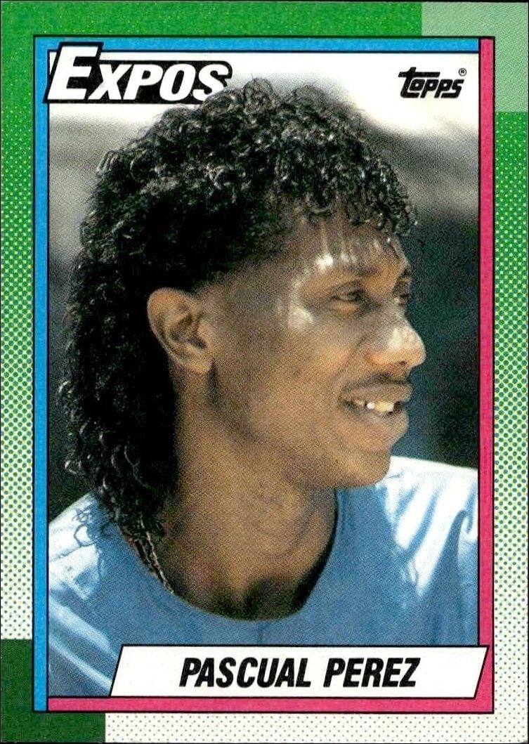 Pascual Perez 1990 Topps #278 Baseball Trading Card - Front 1990 Topps Pascual Perez #278 baseball trading card front