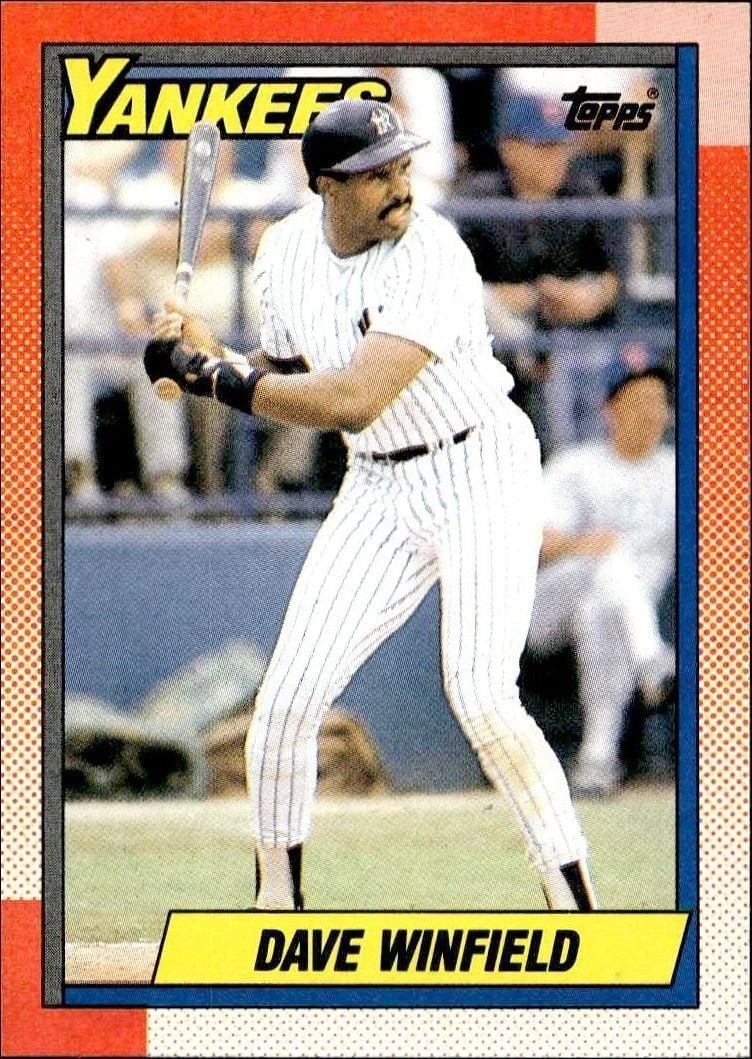 Dave Winfield 1990 Topps #380 Baseball Trading Card - Front 1990 Topps Dave Winfield #380 baseball trading card front