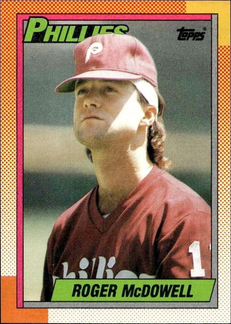Roger McDowell 1990 Topps #625 Baseball Trading Card - Front 1990 Topps Roger McDowell #625 baseball trading card front