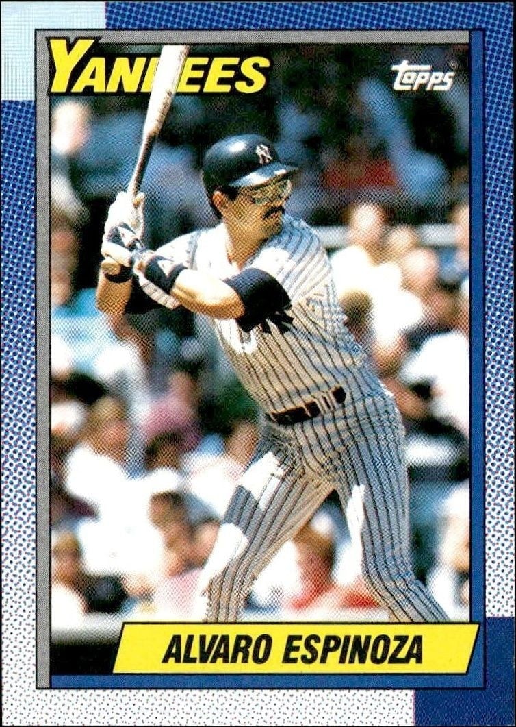 Alvaro Espinoza 1990 Topps #791 Baseball Trading Card - Front 1990 Topps Alvaro Espinoza #791 baseball trading card front