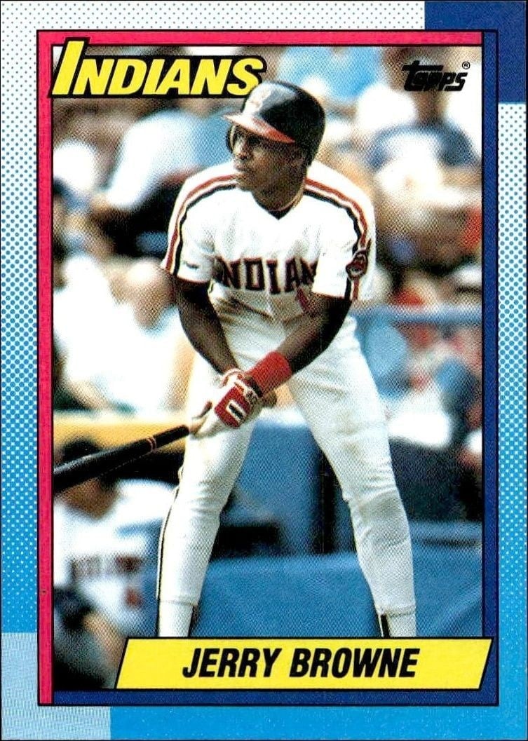 Jerry Browne 1990 Topps #442 Baseball Trading Card - Front 1990 Topps Jerry Browne #442 baseball trading card front