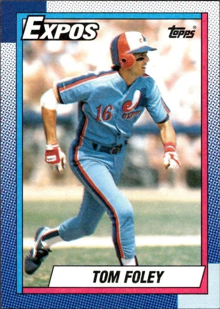 Tom Foley 1990 Topps #341 Baseball Trading Card - Front 1990 Topps Tom Foley #341 baseball trading card front