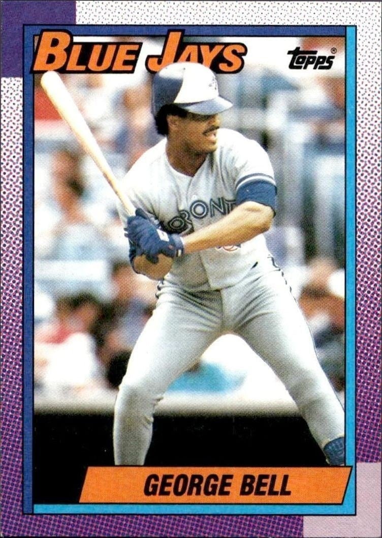 George Bell 1990 Topps #170 Baseball Trading Card - Front 1990 Topps George Bell #170 baseball trading card front