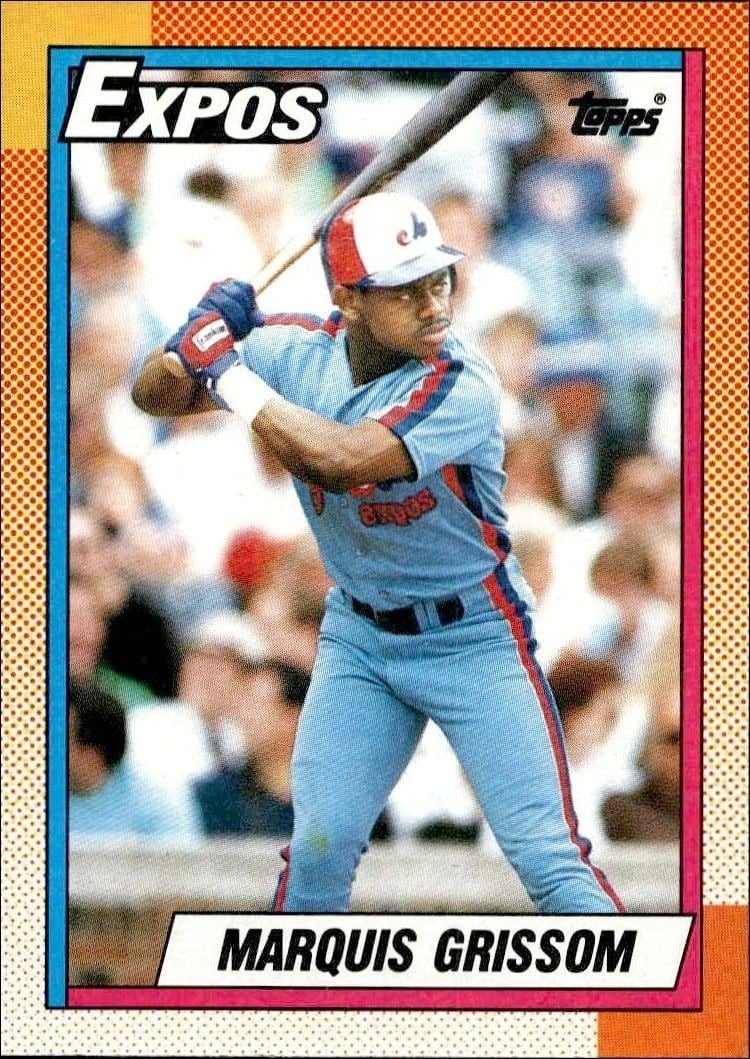 Marquis Grissom 1990 Topps #714 Baseball Trading Card - Front 1990 Topps Marquis Grissom #714 baseball trading card front