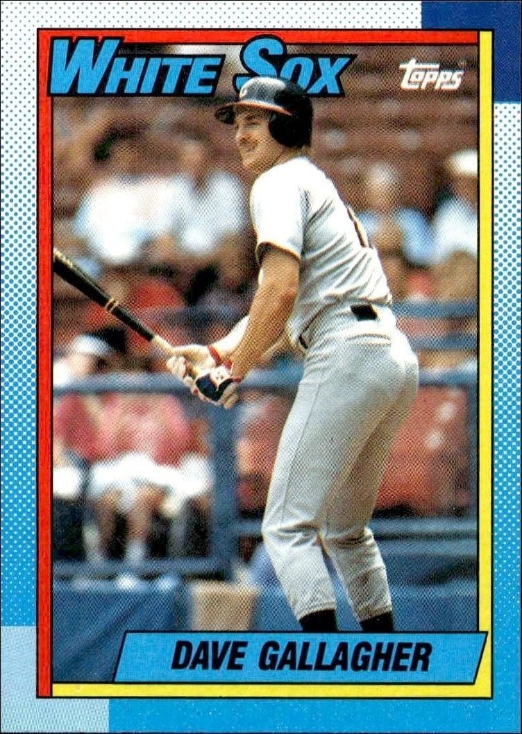 Dave Gallagher 1990 Topps #612 Baseball Trading Card - Front 1990 Topps Dave Gallagher #612 baseball trading card front