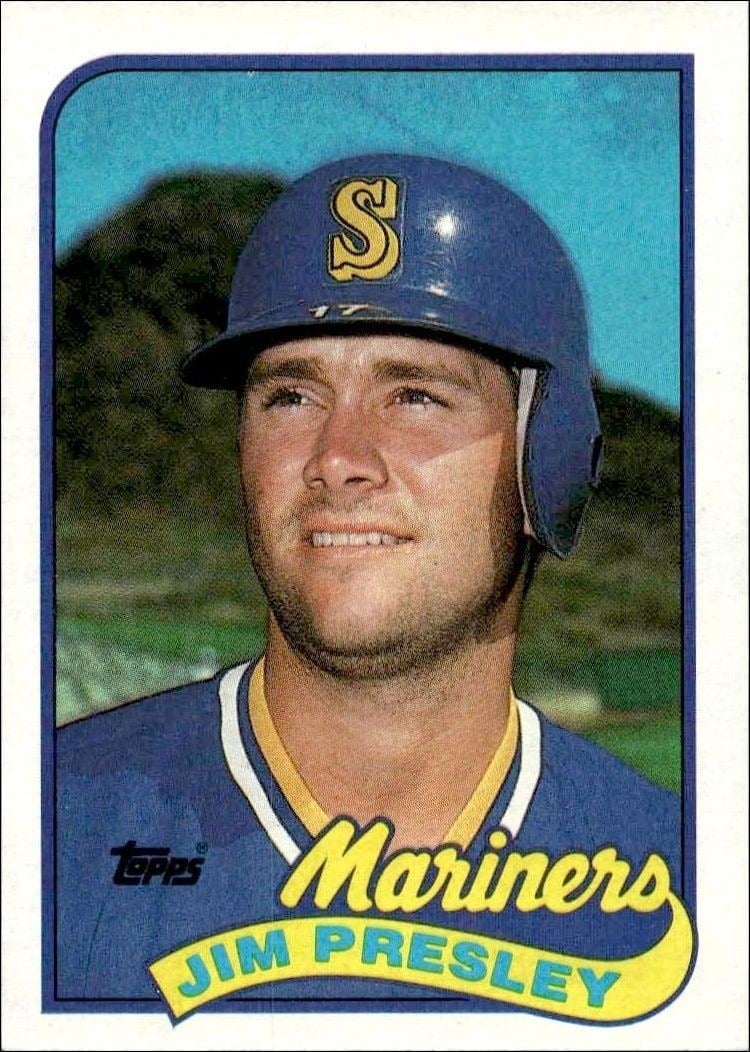Jim Presley 1989 Topps #112 Baseball Trading Card - Front 1989 Topps Jim Presley #112 baseball trading card front