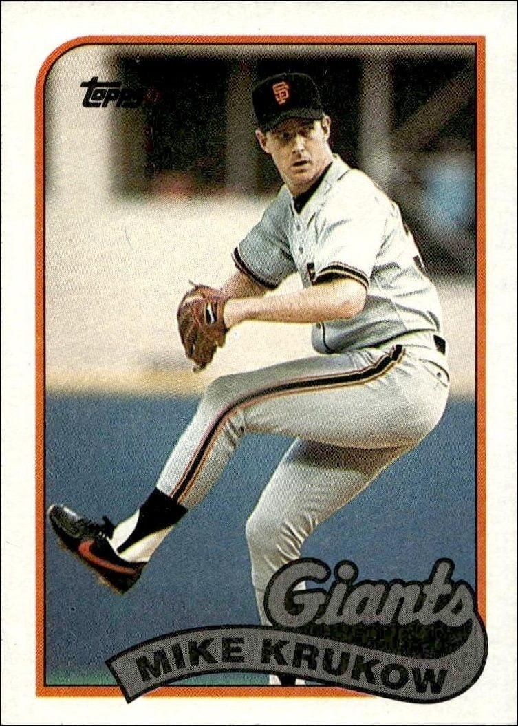 Mike Krukow 1989 Topps #125 Baseball Trading Card - Front 1989 Topps Mike Krukow #125 baseball trading card front