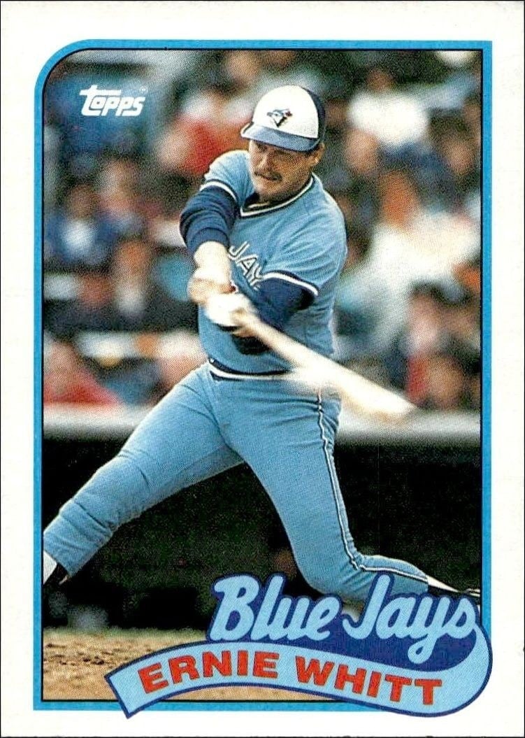 Ernie Whitt 1989 Topps #289 Baseball Trading Card - Front 1989 Topps Ernie Whitt #289 baseball trading card front