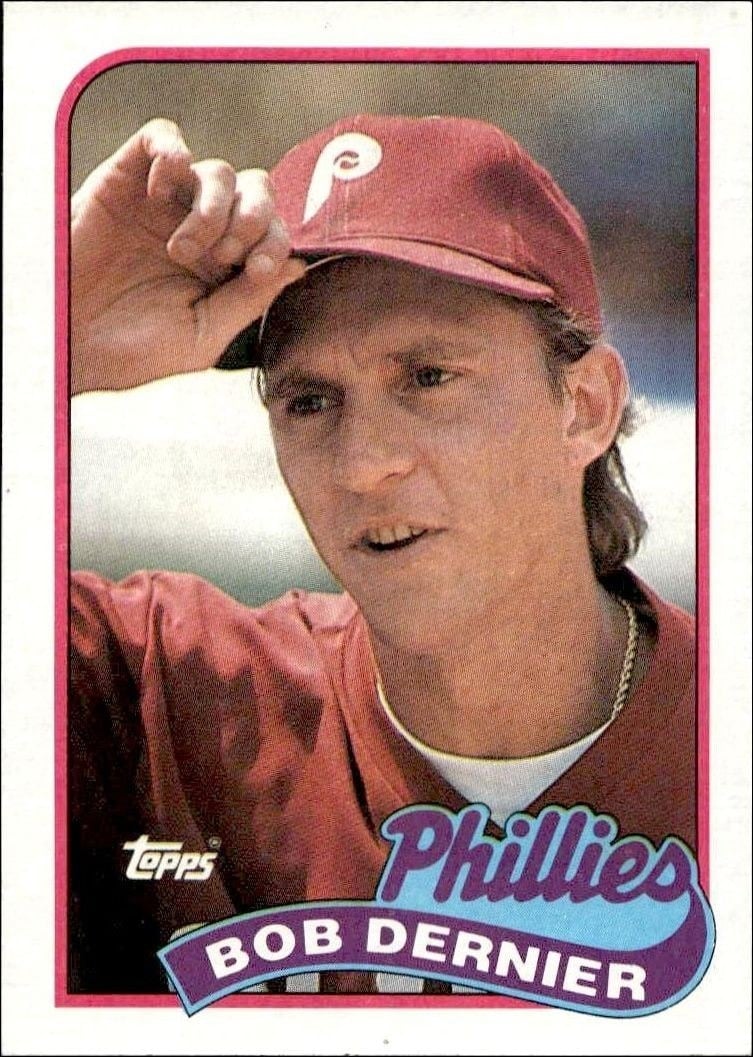 Bob Dernier 1989 Topps #418 Baseball Trading Card - Front 1989 Topps Bob Dernier #418 baseball trading card front