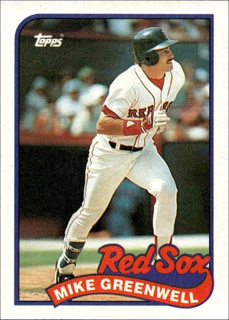Mike Greenwell 1989 Topps #630 Baseball Trading Card - Front 1989 Topps Mike Greenwell #630 baseball trading card front