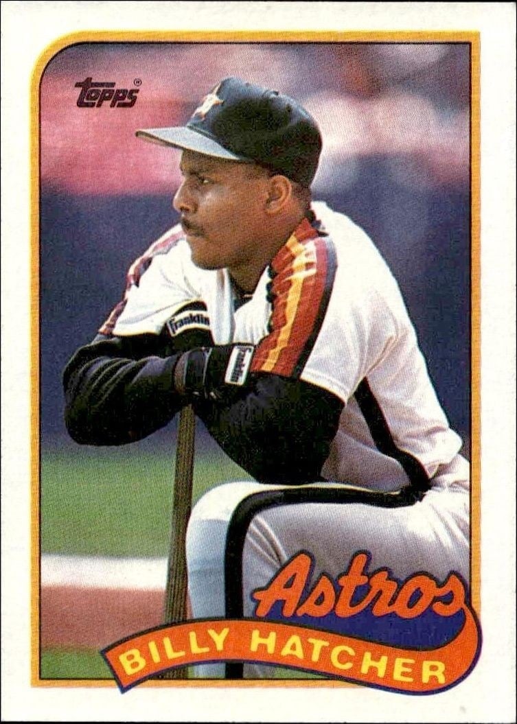 Billy Hatcher 1989 Topps #252 Baseball Trading Card - Front 1989 Topps Billy Hatcher #252 baseball trading card front