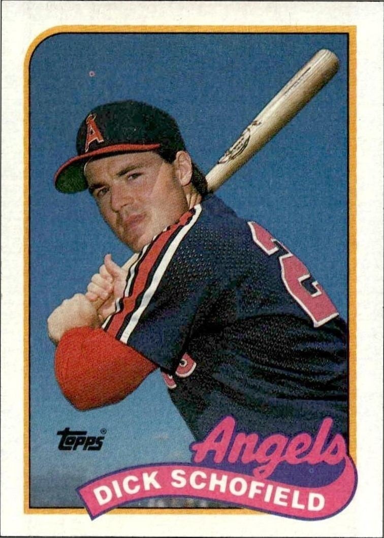 Dick Schofield 1989 Topps #477 Baseball Trading Card - Front 1989 Topps Dick Schofield #477 baseball trading card front
