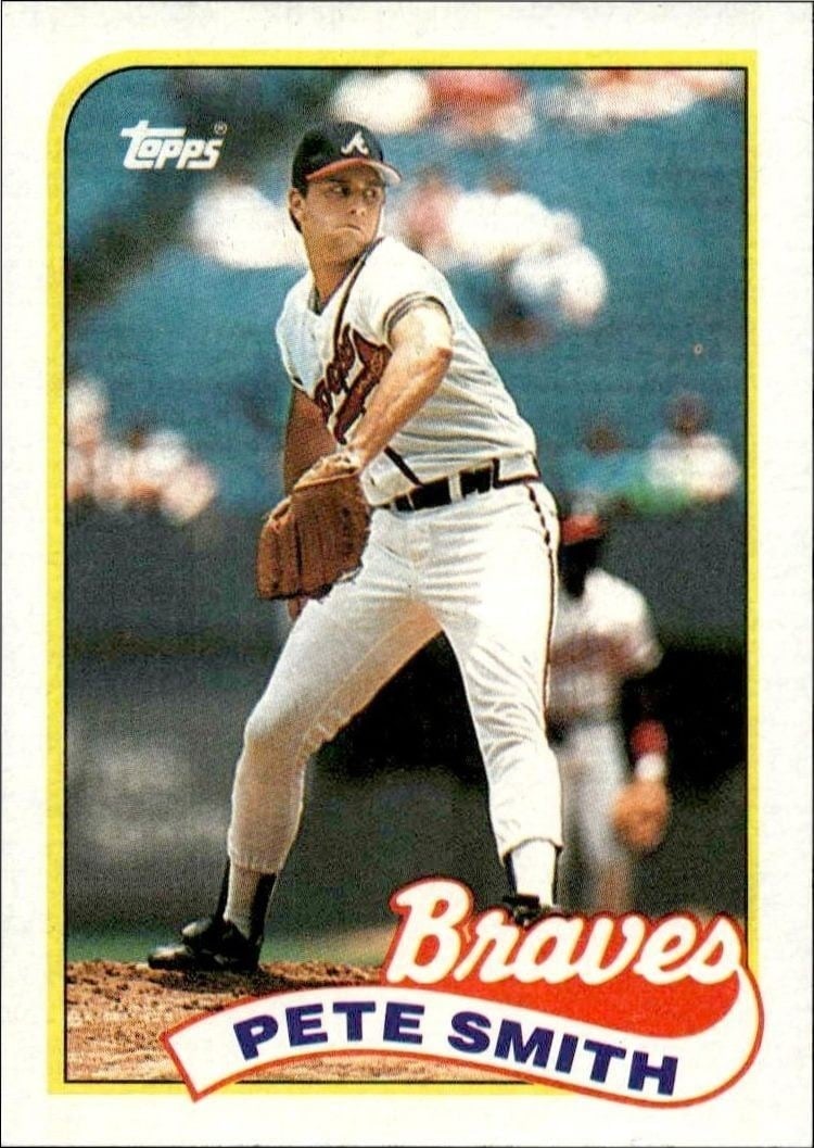 Pete Smith 1989 Topps #537 Baseball Trading Card - Front 1989 Topps Pete Smith #537 baseball trading card front