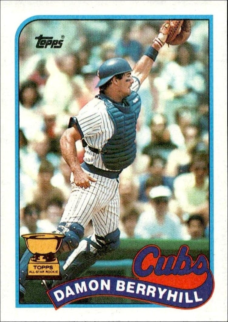 Damon Berryhill 1989 Topps #543 Baseball Trading Card - Front 1989 Topps Damon Berryhill #543 baseball trading card front