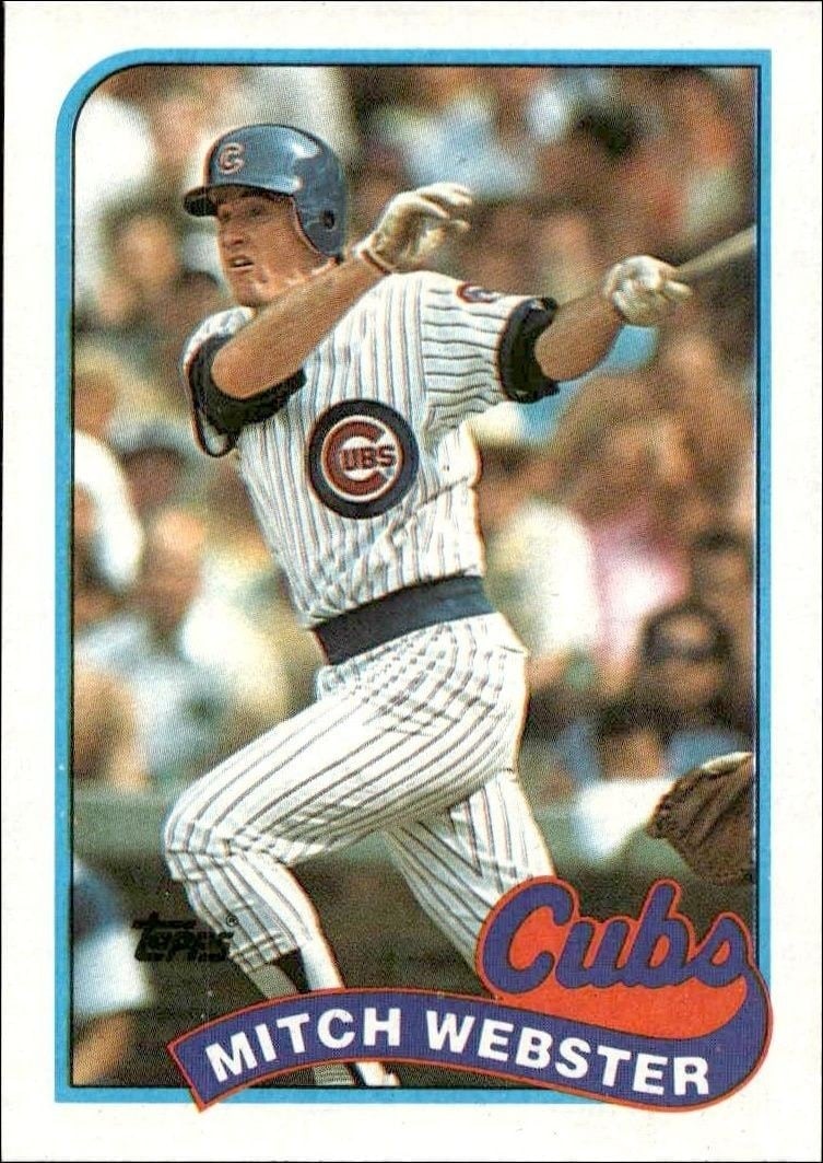 Mitch Webster 1989 Topps #36 Baseball Trading Card - Front 1989 Topps Mitch Webster #36 baseball trading card front
