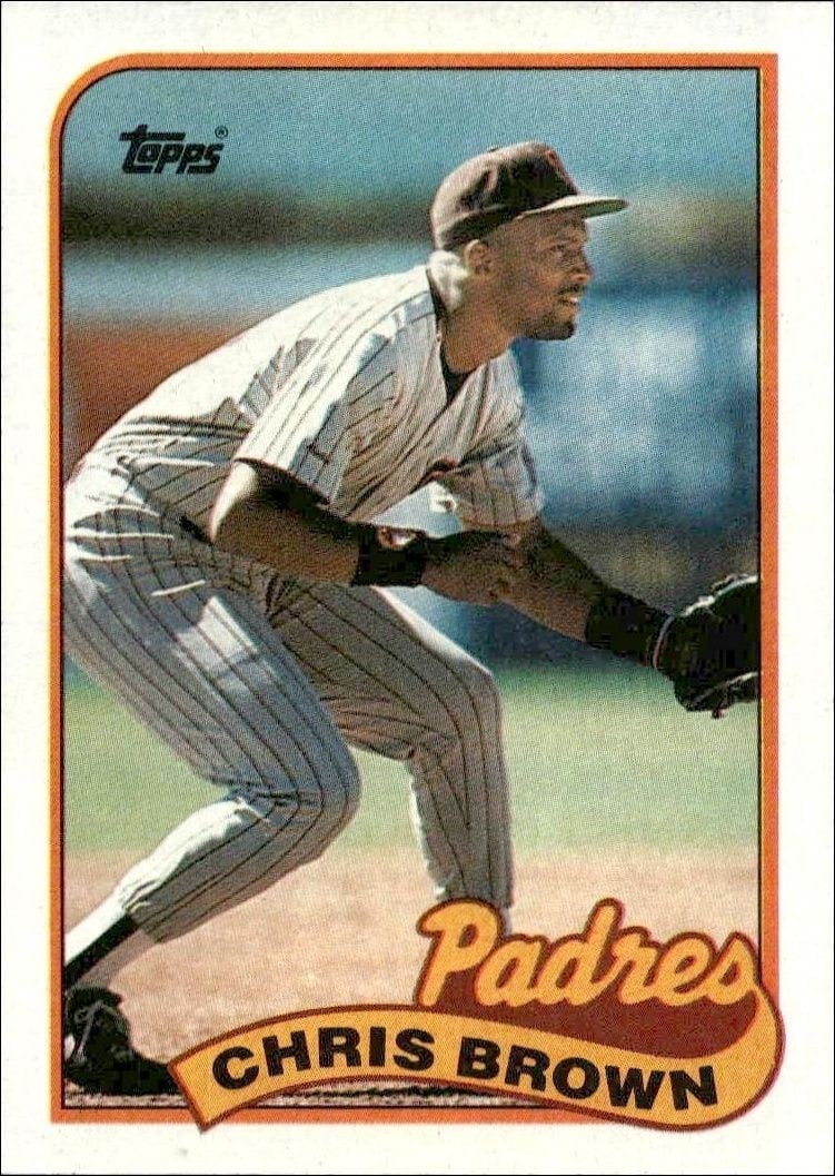 Chris Brown 1989 Topps #481 Baseball Trading Card - Front 1989 Topps Chris Brown #481 baseball trading card front