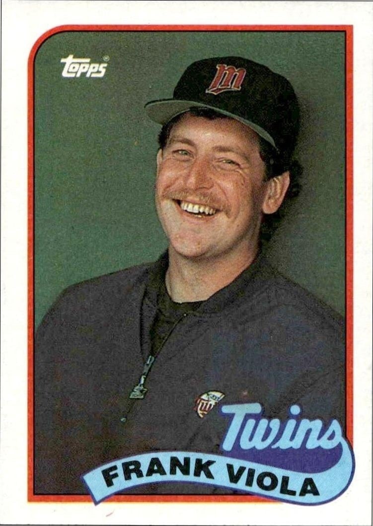 Frank Viola 1989 Topps #120 Baseball Trading Card - Front 1989 Topps Frank Viola #120 baseball trading card front