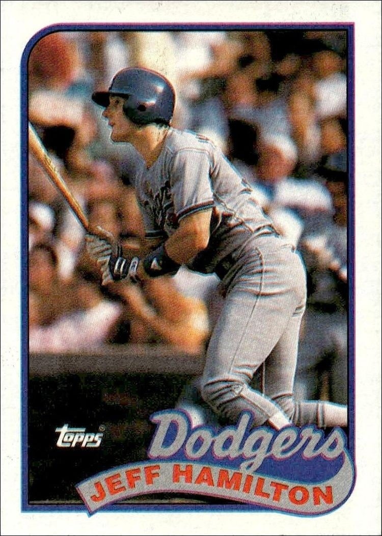 Jeff Hamilton 1989 Topps #736 Baseball Trading Card - Front 1989 Topps Jeff Hamilton #736 baseball trading card front